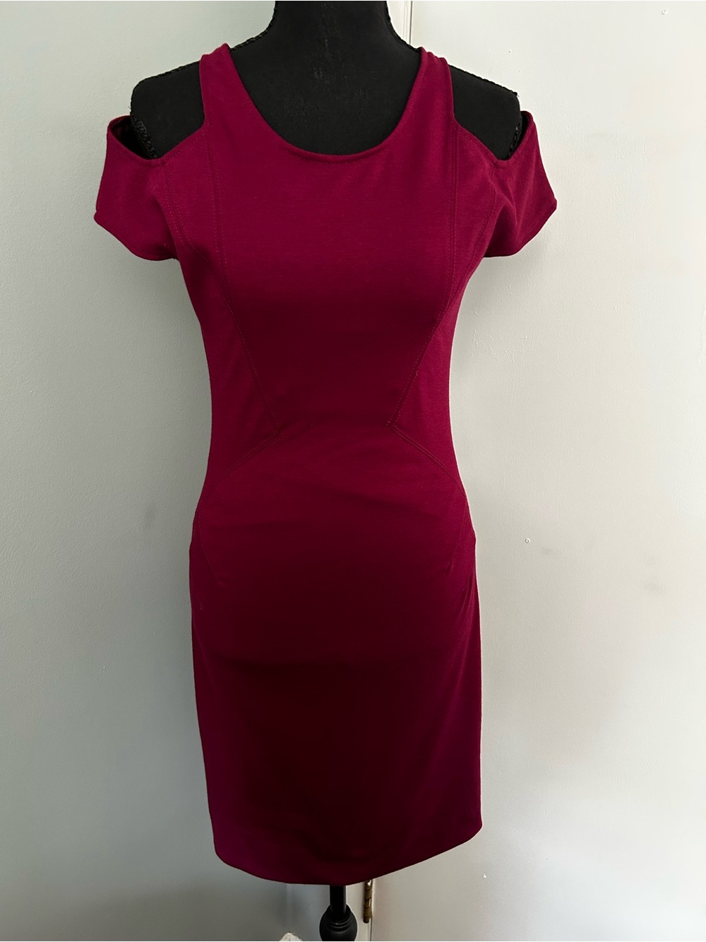 NWT Zac Posen Cold-Shoulder Sheath Dress in Deep Berry